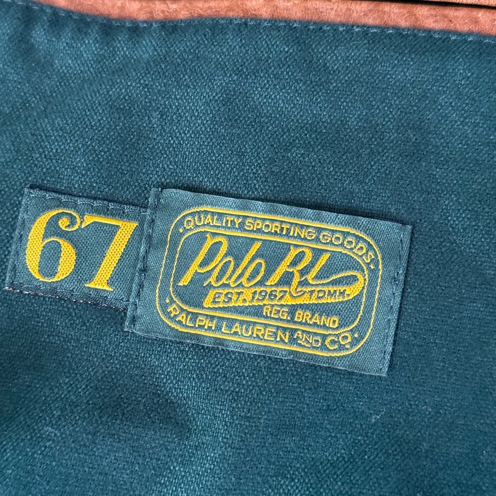 Polo Ralph Lauren “RL Tigers” Varsity Jacket – Green / Tan Leather – Size M - Picture 4 of 9